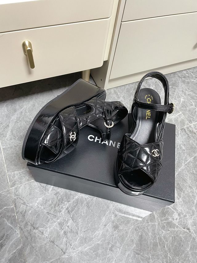 CC shiny calfskin 120mm sandals CH0202