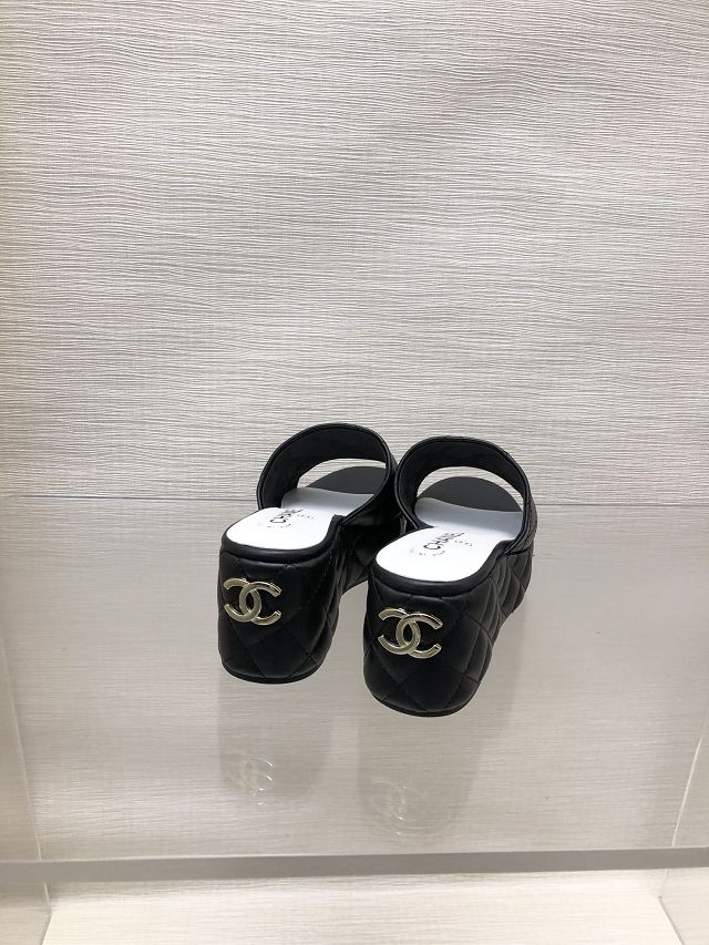 CC lambskin 65mm mules CH0259