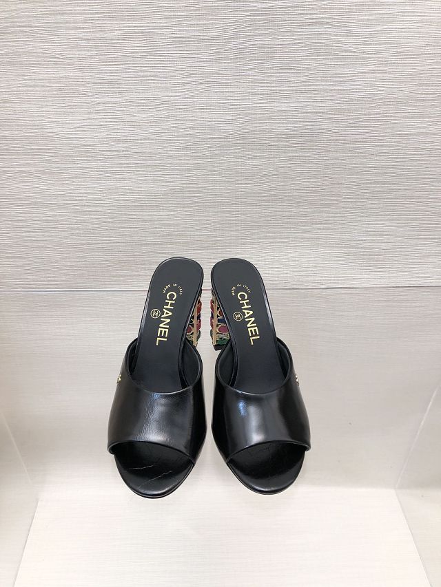 CC calfskin 60mm mules CH0289