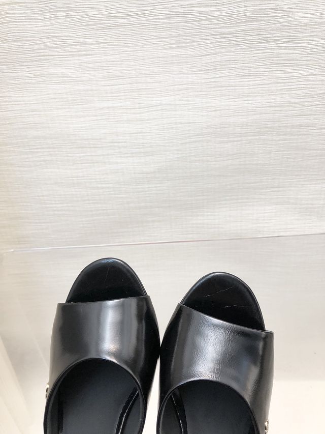 CC calfskin 60mm mules CH0289