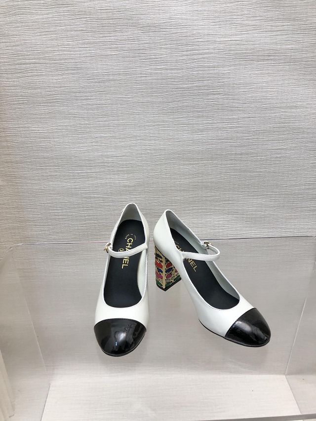 CC calfskin 60mm pumps CH0285