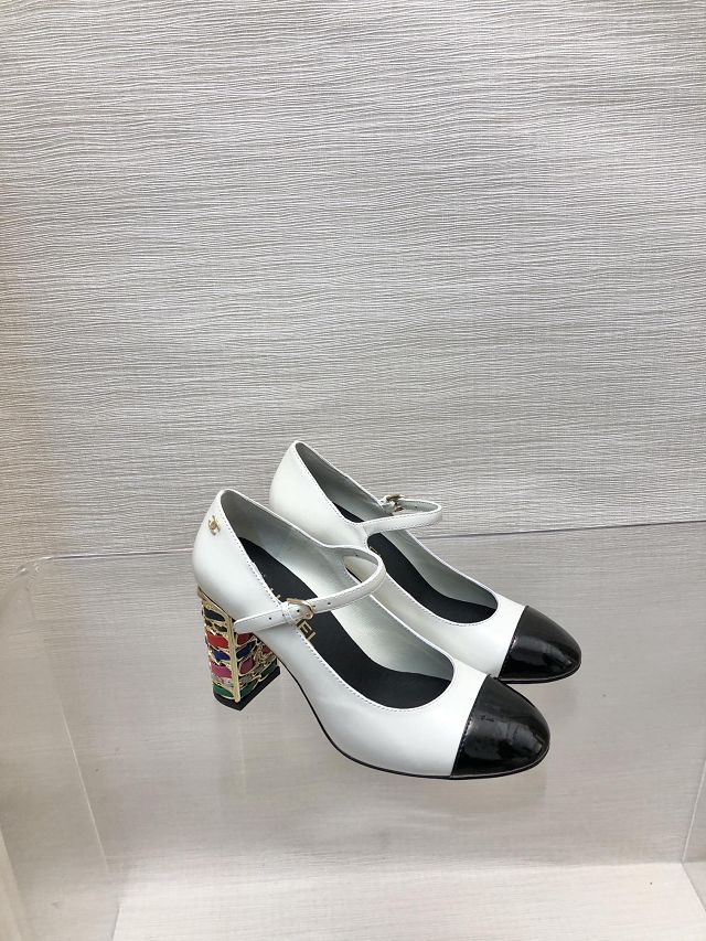 CC calfskin 60mm pumps CH0285