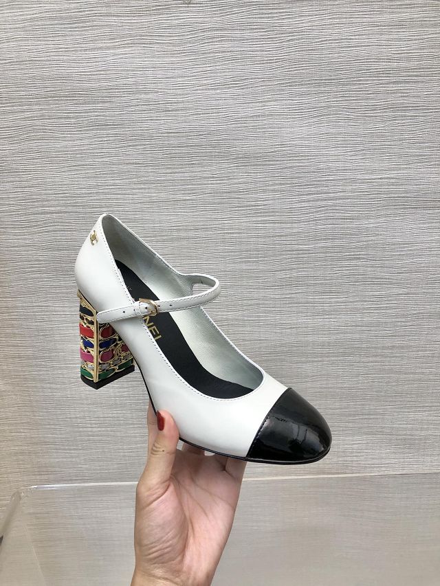 CC calfskin 60mm pumps CH0285