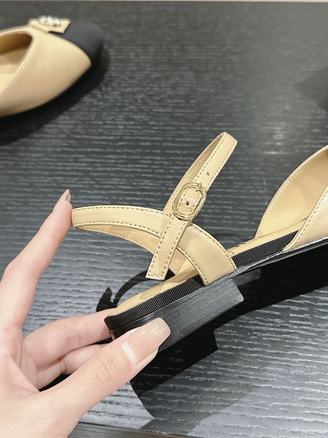 CC lambskin slingbacks CH0275