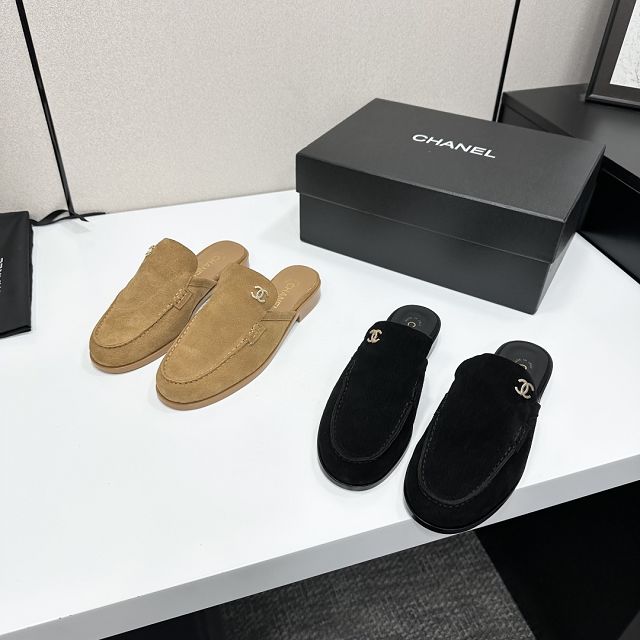 CC original suede calfskin mules CH00196