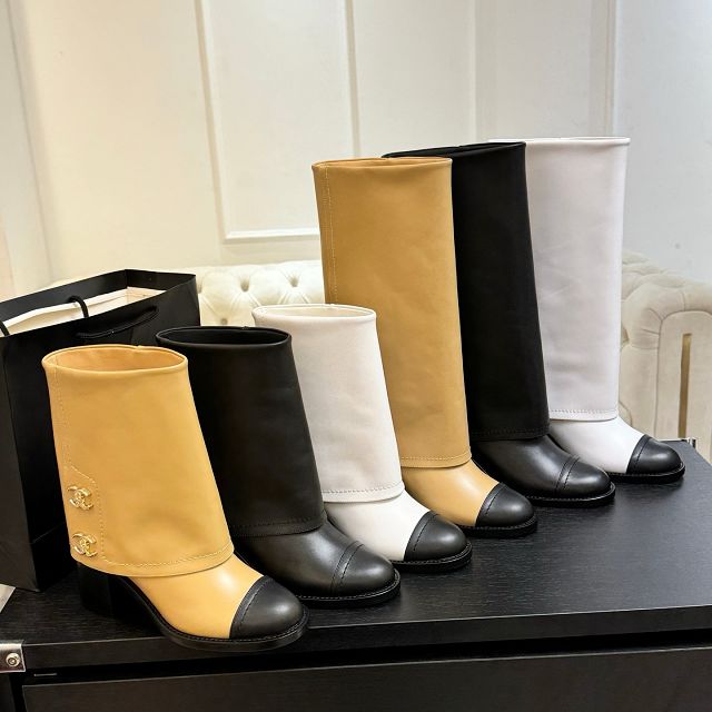 CC original lambskin 50mm heels short boots CH00217