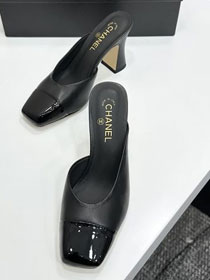CC original lambskin 95mm heels mules CH00221