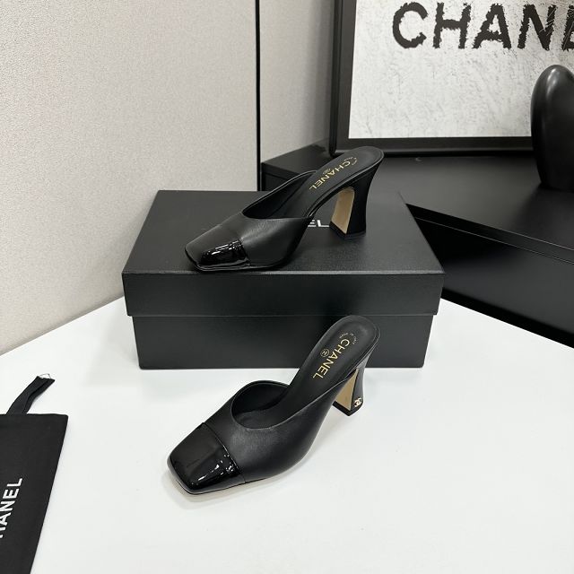 CC original lambskin 95mm heels mules CH00221