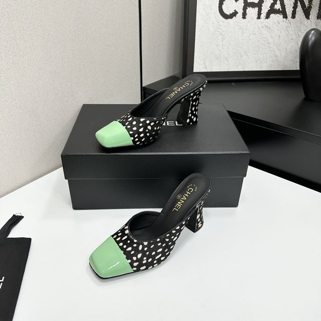 CC original lambskin 95mm heels mules CH00221