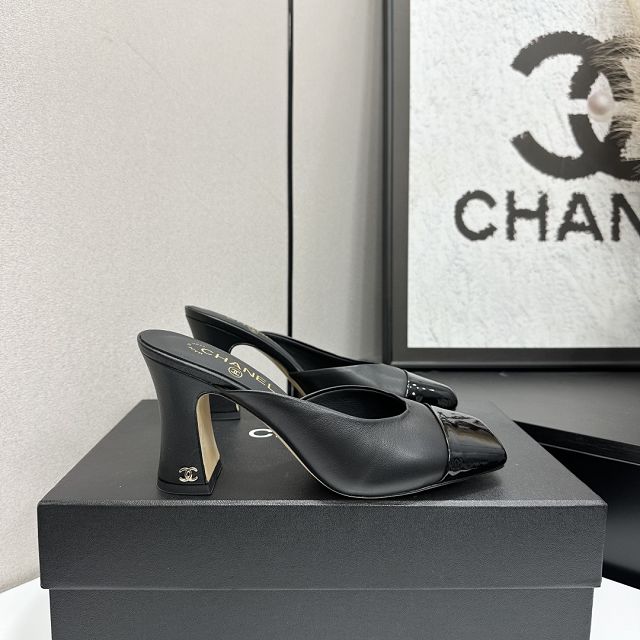 CC original lambskin 95mm heels mules CH00221