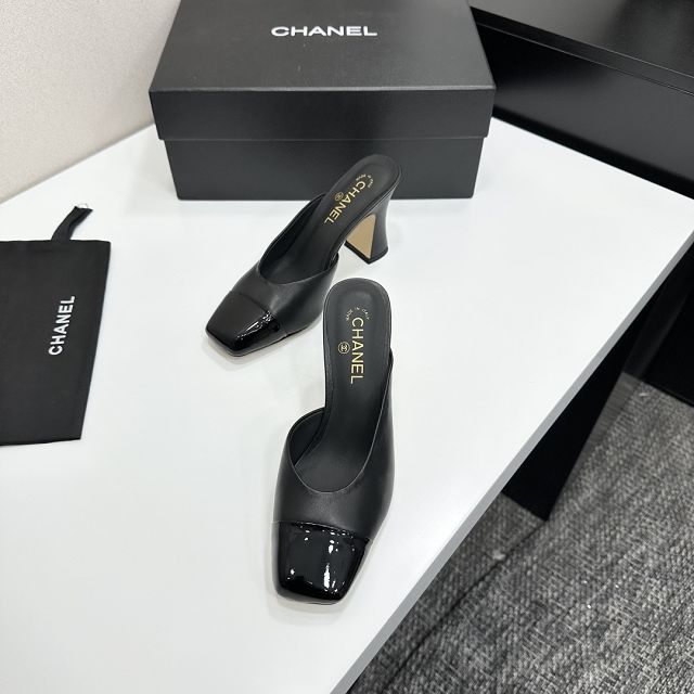 CC original lambskin 95mm heels mules CH00221