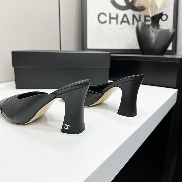 CC original lambskin 95mm heels mules CH00221