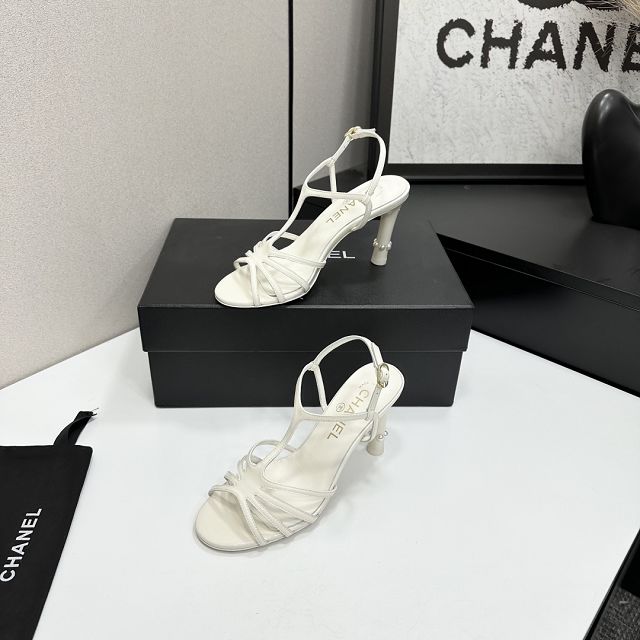 CC original patent calfskin 80mm heels slingbacks CH00215