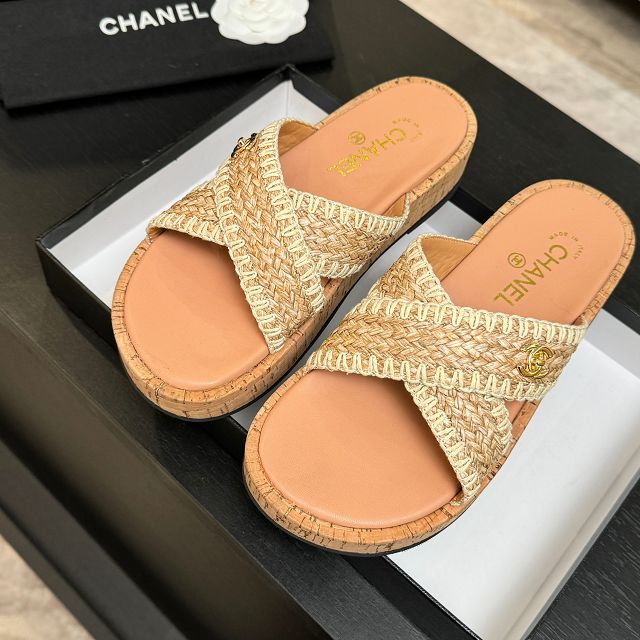 CC original raffia mules CH00219