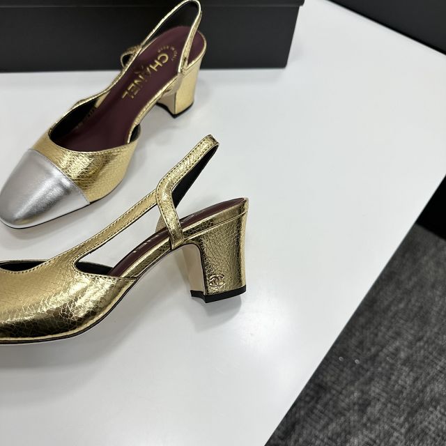 CC original calfskin 65mm heels slingbacks CH00232