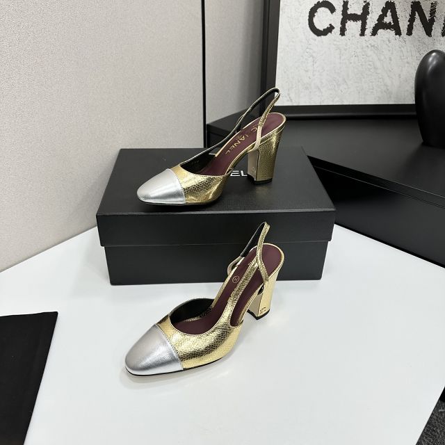 CC original calfskin 90mm heels slingbacks CH00233