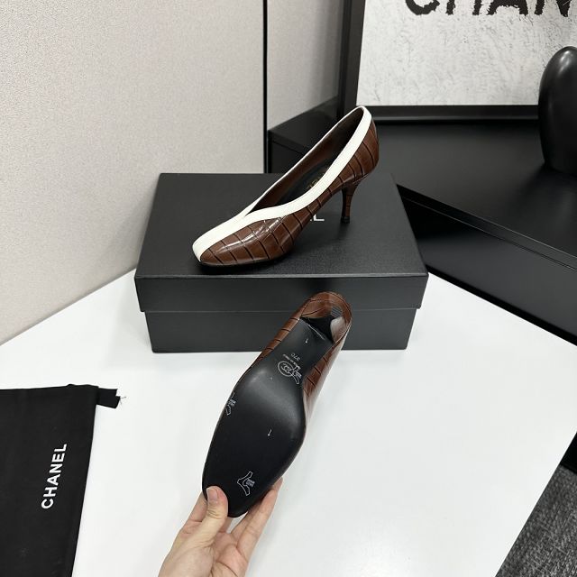 CC original crocodile calfskin 95mm pumps CH00240
