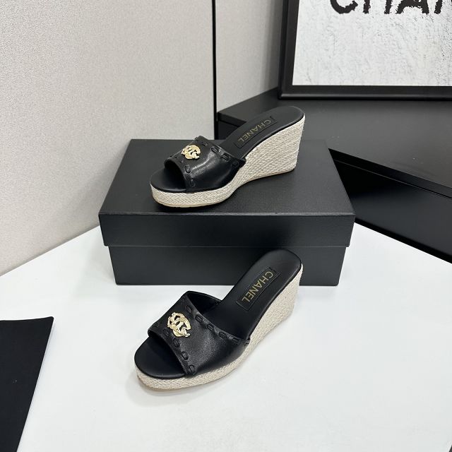CC original lambskin 90mm mules CH00261