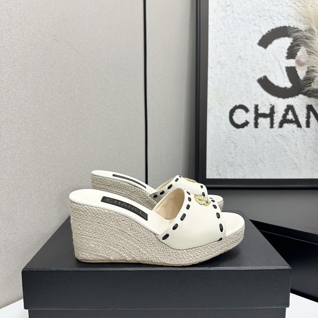 CC original lambskin 90mm mules CH00261