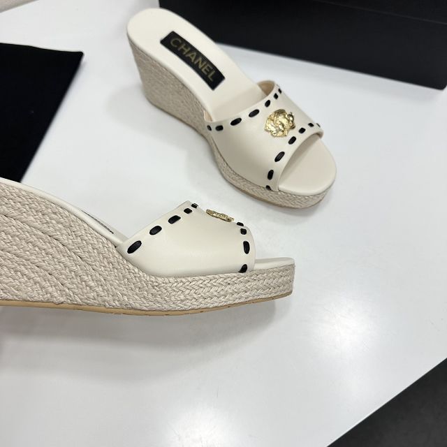 CC original lambskin 90mm mules CH00261