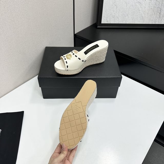 CC original lambskin 90mm mules CH00261