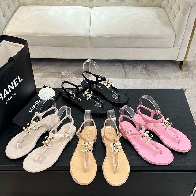 CC original suede calfskin thongs CH00270