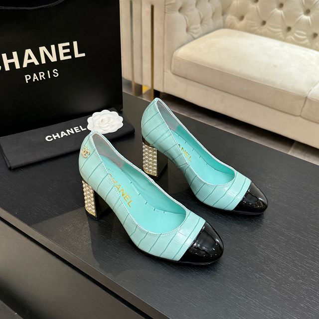 CC original crocodile calfskin 95mm pumps CH00342