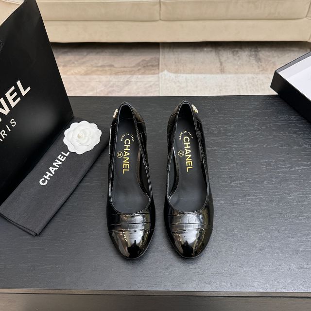 CC original crocodile calfskin 95mm pumps CH00342