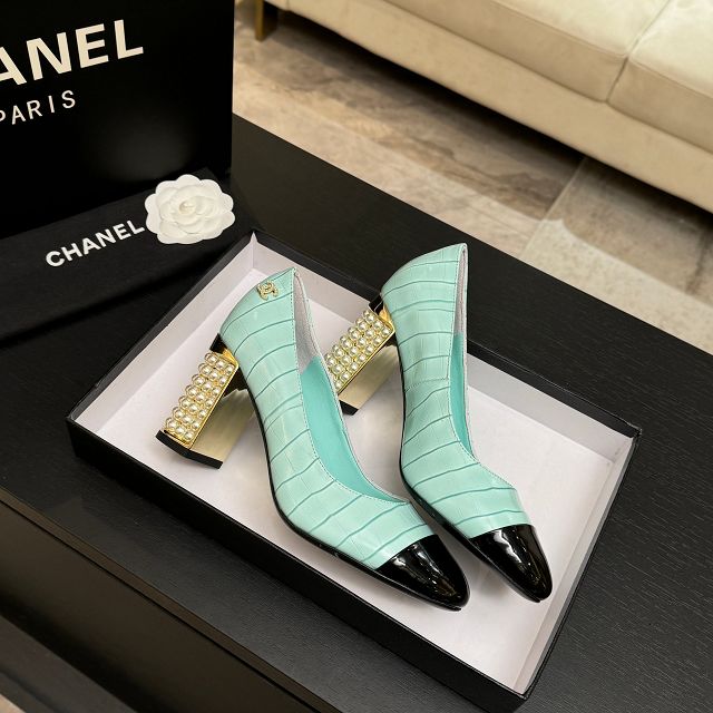 CC original crocodile calfskin 95mm pumps CH00342
