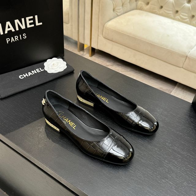 CC original crocodile calfskin  ballet flats CH00343