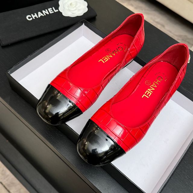 CC original crocodile calfskin  ballet flats CH00343