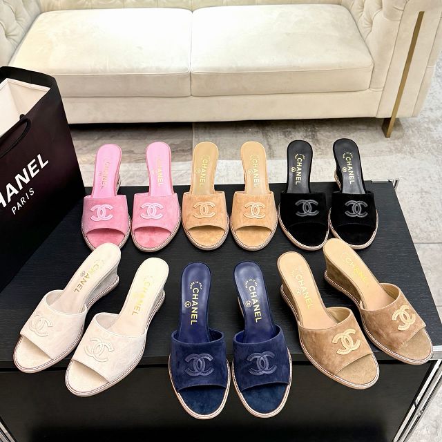 CC original suede calfskin 100mm sandals CH00337
