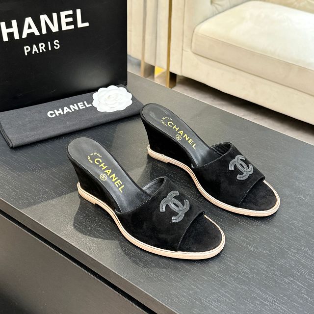 CC original suede calfskin 100mm sandals CH00337