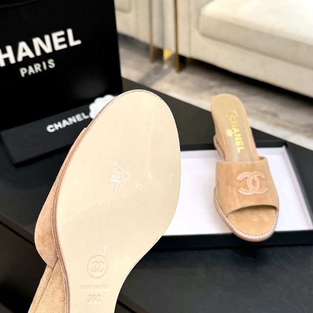 CC original suede calfskin 100mm sandals CH00337