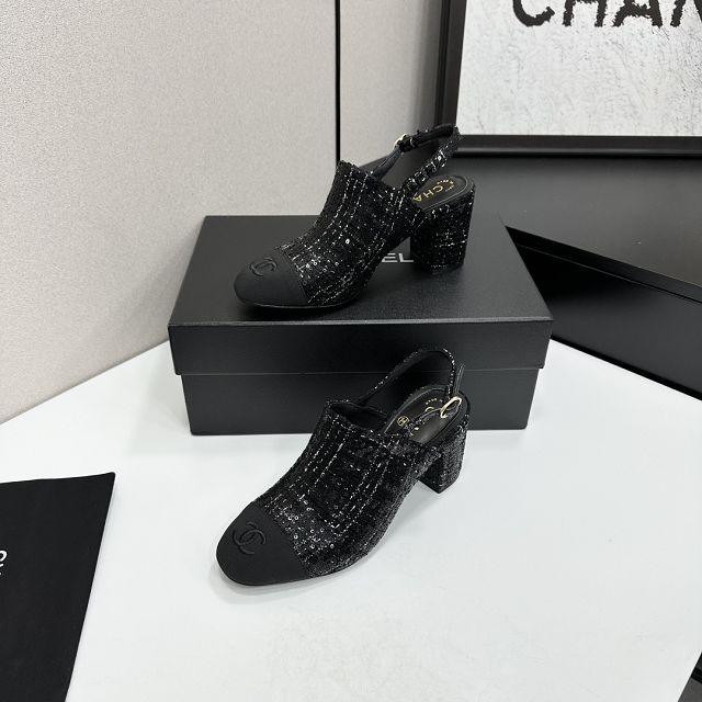 CC original tweed 65mm sandals CH00309