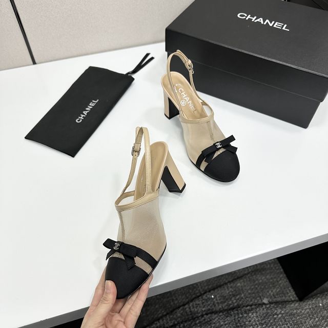CC original mesh 90mm slingbacks CH00358