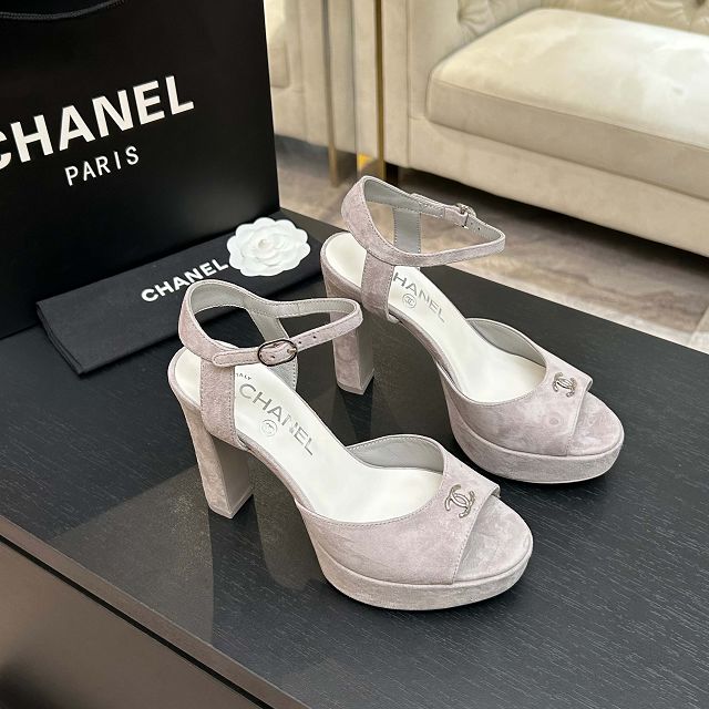 CC original suede calfskin 110mm sandals CH00356