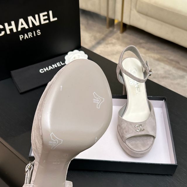 CC original suede calfskin 110mm sandals CH00356