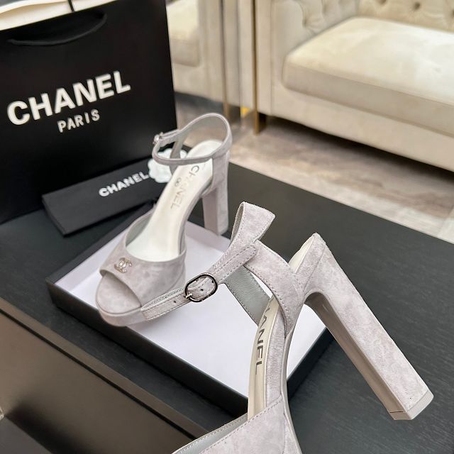 CC original suede calfskin 110mm sandals CH00356