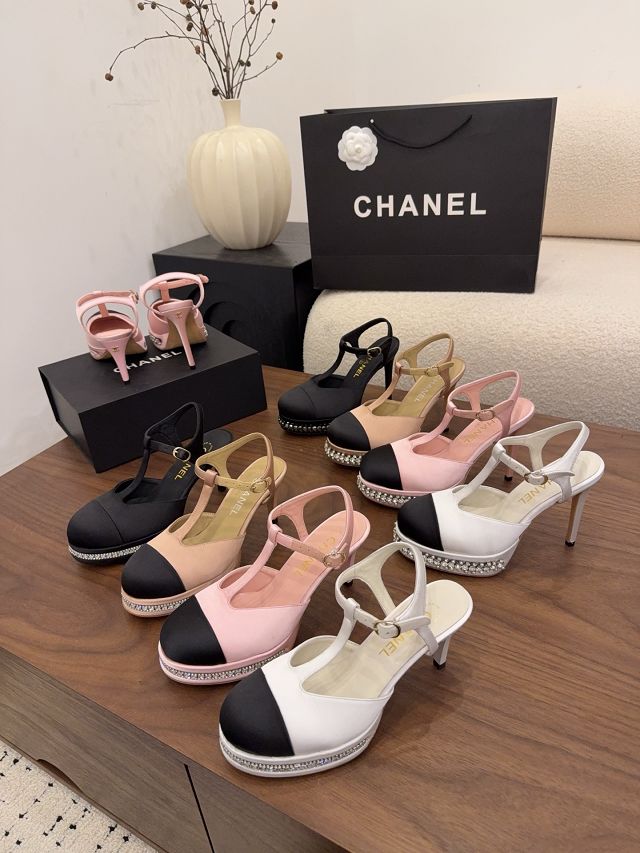 CC original suede calfskin 90mm slingbacks CH00397