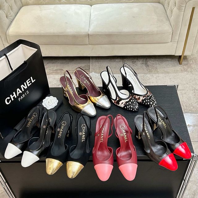CC original lambskin 90mm slingbacks CH00493
