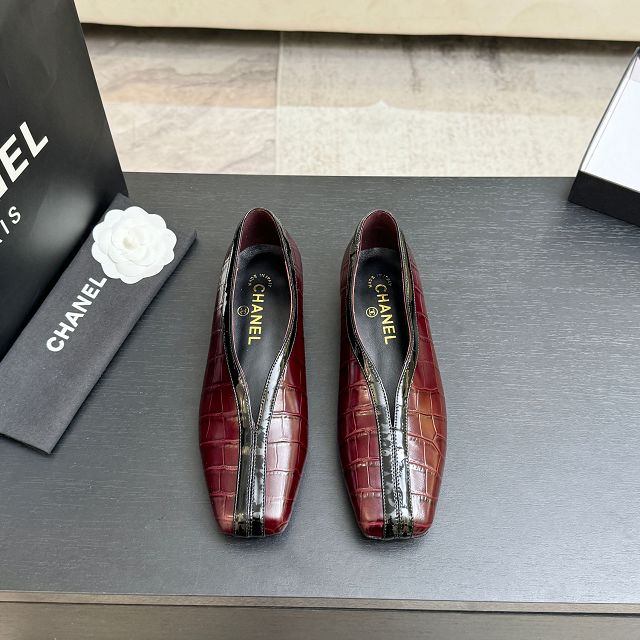 CC original crocodile calfskin ballet flats CH00529