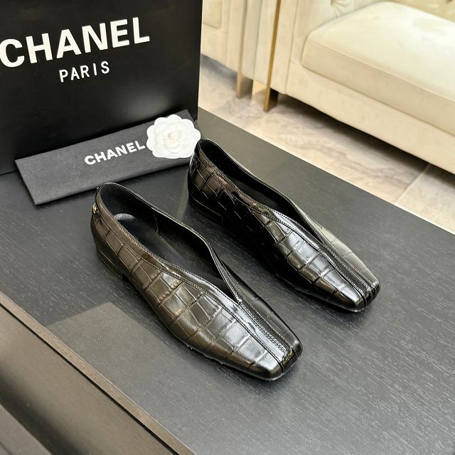CC original crocodile calfskin ballet flats CH00529