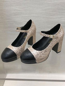 CC lambskin 90mm pumps CH0098